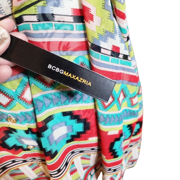 NWT BCBGMAXAZRIA Soft Guatemalan Sheer Sleeveless Collared Button-Up Tunic Sz M - Picture 11 of 15